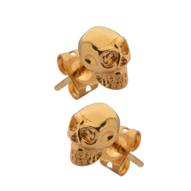 Arete Calavera mini dorada